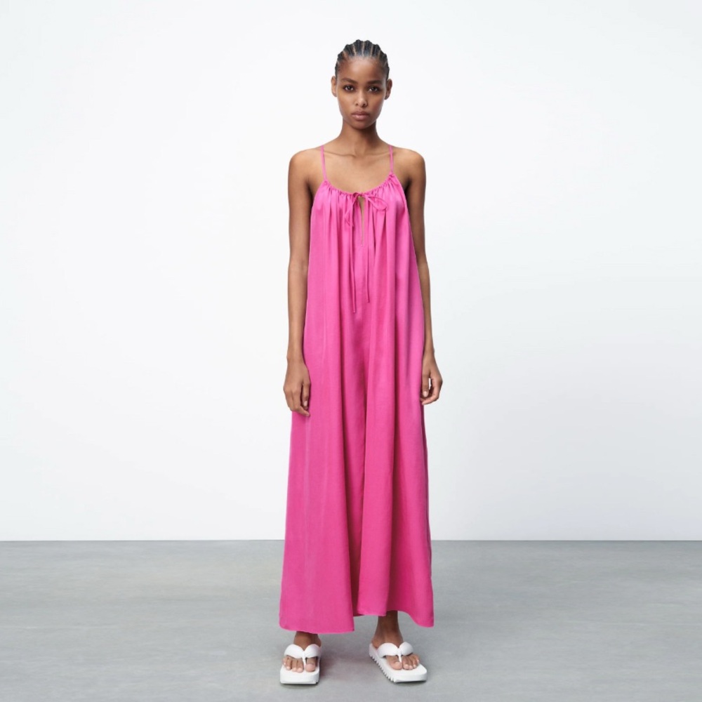 Zara Pink Flowy Maxi Dress